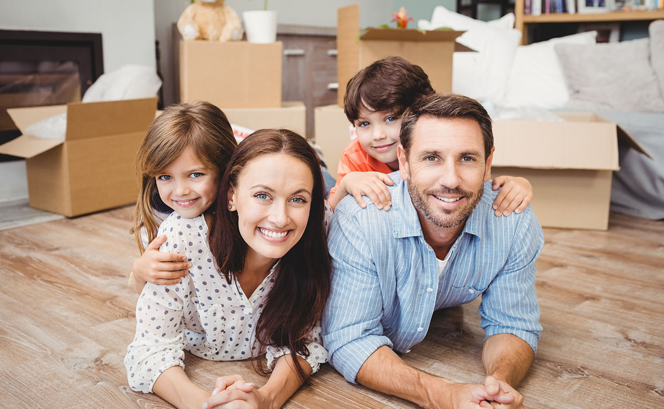 Happy family that just moved in.