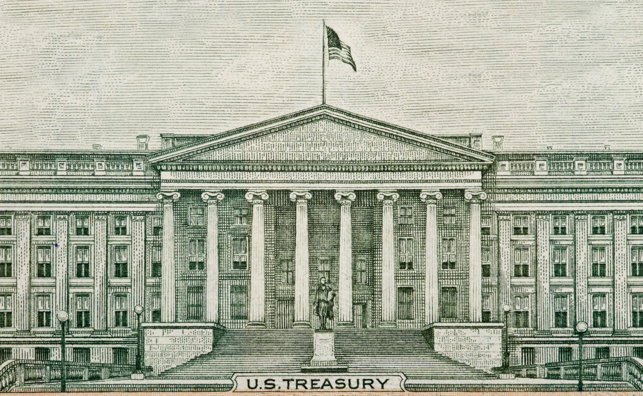 Old image of US treasury.